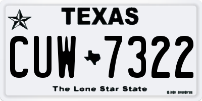TX license plate CUW7322