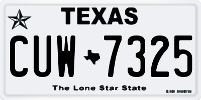 TX license plate CUW7325
