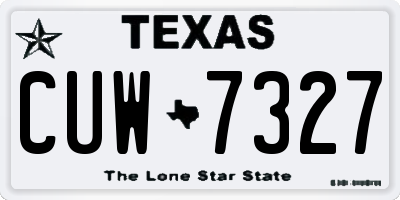 TX license plate CUW7327