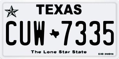 TX license plate CUW7335