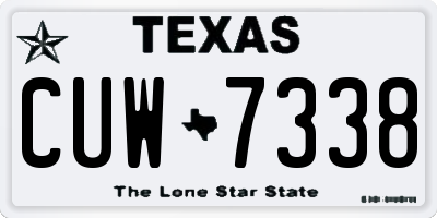 TX license plate CUW7338