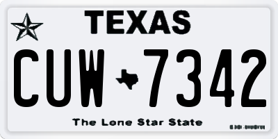 TX license plate CUW7342