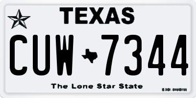 TX license plate CUW7344