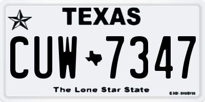 TX license plate CUW7347