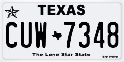 TX license plate CUW7348