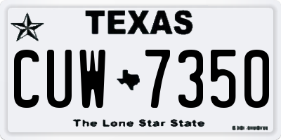 TX license plate CUW7350