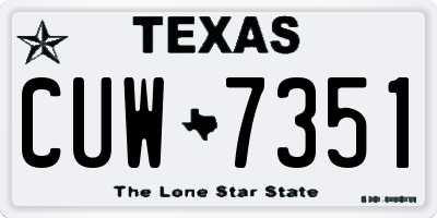 TX license plate CUW7351