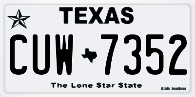 TX license plate CUW7352