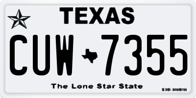 TX license plate CUW7355