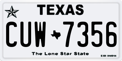 TX license plate CUW7356