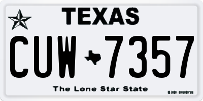 TX license plate CUW7357