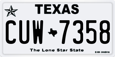 TX license plate CUW7358