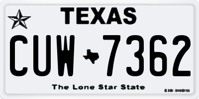 TX license plate CUW7362