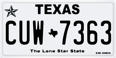 TX license plate CUW7363
