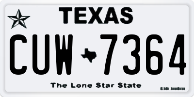 TX license plate CUW7364