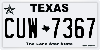 TX license plate CUW7367