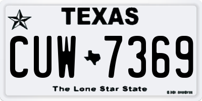 TX license plate CUW7369
