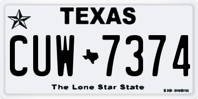 TX license plate CUW7374