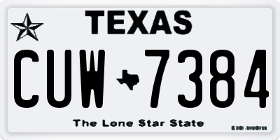 TX license plate CUW7384
