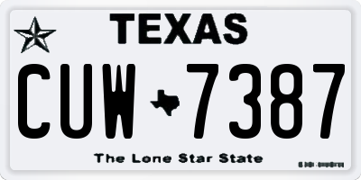 TX license plate CUW7387