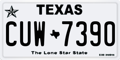 TX license plate CUW7390