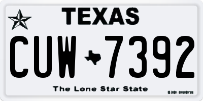 TX license plate CUW7392