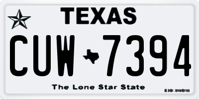 TX license plate CUW7394