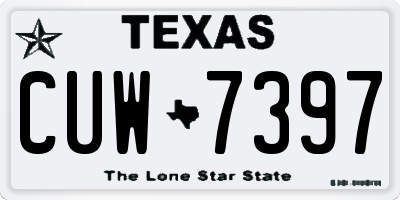 TX license plate CUW7397