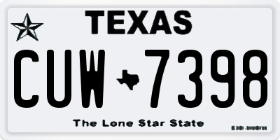 TX license plate CUW7398