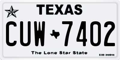 TX license plate CUW7402