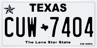 TX license plate CUW7404