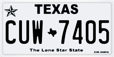 TX license plate CUW7405