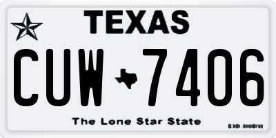 TX license plate CUW7406