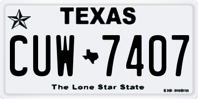 TX license plate CUW7407