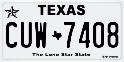 TX license plate CUW7408