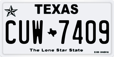 TX license plate CUW7409