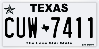 TX license plate CUW7411
