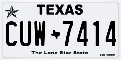 TX license plate CUW7414