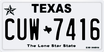 TX license plate CUW7416