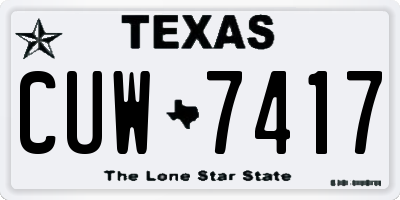 TX license plate CUW7417