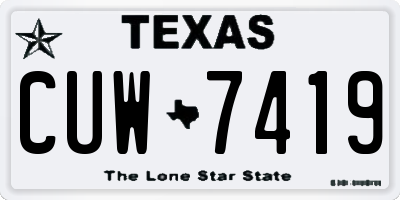 TX license plate CUW7419