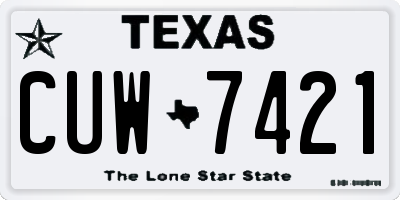 TX license plate CUW7421