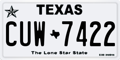 TX license plate CUW7422