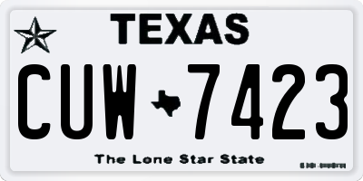 TX license plate CUW7423