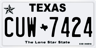 TX license plate CUW7424