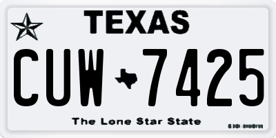 TX license plate CUW7425