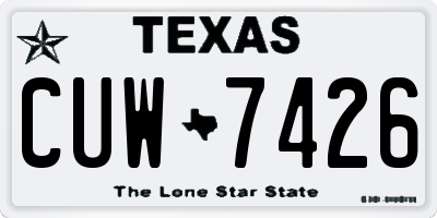 TX license plate CUW7426