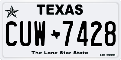 TX license plate CUW7428