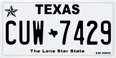 TX license plate CUW7429
