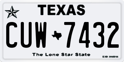 TX license plate CUW7432